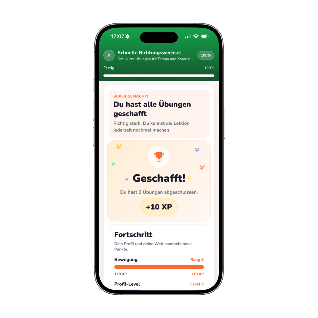 Fortschrittsansicht nach einer abgeschlossenen Lektion in aristoteles